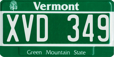 VT license plate XVD349