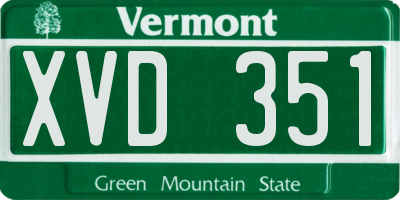 VT license plate XVD351