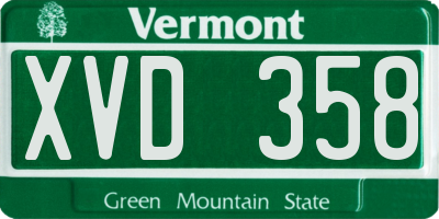 VT license plate XVD358