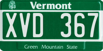 VT license plate XVD367