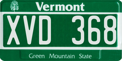 VT license plate XVD368