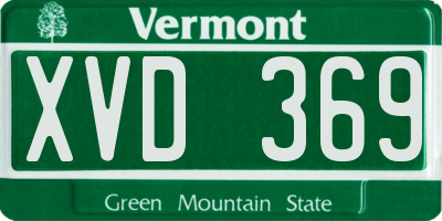 VT license plate XVD369