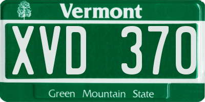VT license plate XVD370