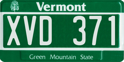 VT license plate XVD371