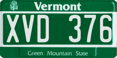 VT license plate XVD376