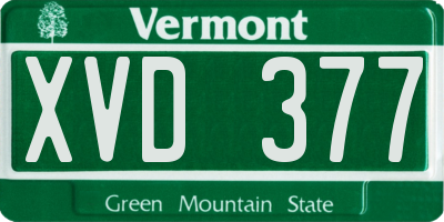 VT license plate XVD377