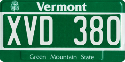 VT license plate XVD380