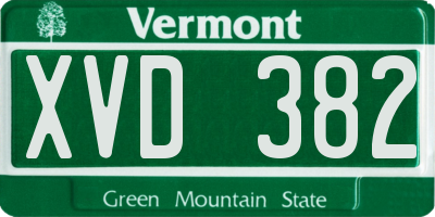 VT license plate XVD382