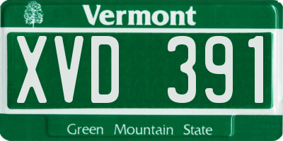 VT license plate XVD391