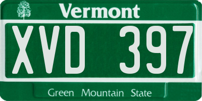 VT license plate XVD397