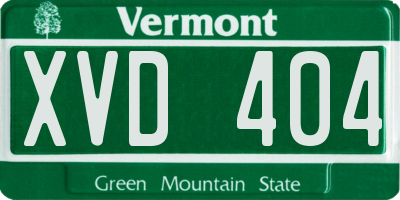 VT license plate XVD404