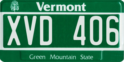 VT license plate XVD406