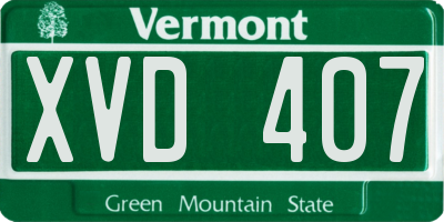VT license plate XVD407