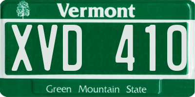 VT license plate XVD410