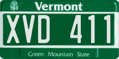 VT license plate XVD411