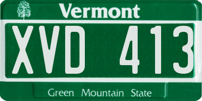 VT license plate XVD413