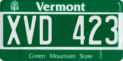 VT license plate XVD423