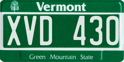 VT license plate XVD430