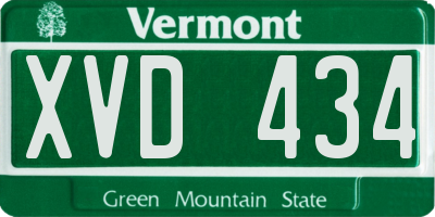 VT license plate XVD434