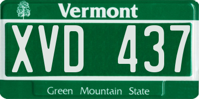 VT license plate XVD437