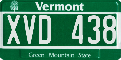 VT license plate XVD438