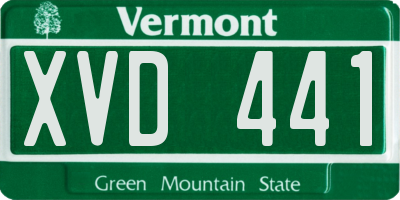 VT license plate XVD441
