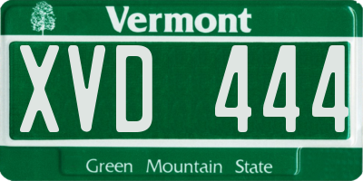 VT license plate XVD444