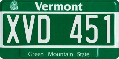 VT license plate XVD451