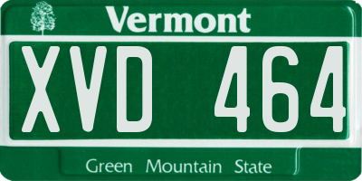 VT license plate XVD464
