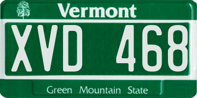 VT license plate XVD468