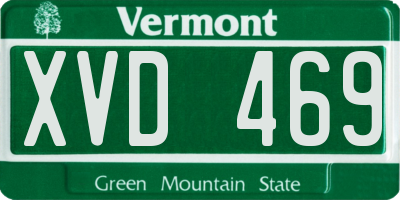 VT license plate XVD469
