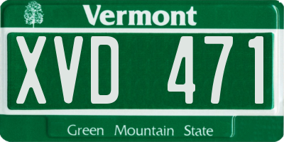VT license plate XVD471