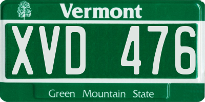 VT license plate XVD476