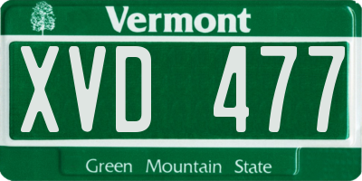 VT license plate XVD477