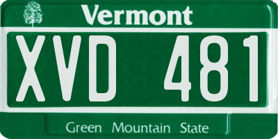 VT license plate XVD481