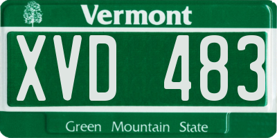VT license plate XVD483