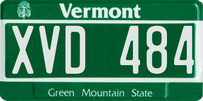 VT license plate XVD484