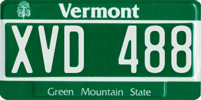 VT license plate XVD488