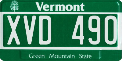 VT license plate XVD490