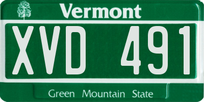VT license plate XVD491