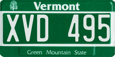 VT license plate XVD495
