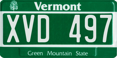 VT license plate XVD497