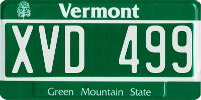 VT license plate XVD499