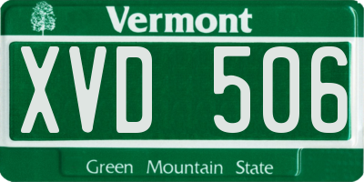 VT license plate XVD506