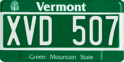 VT license plate XVD507