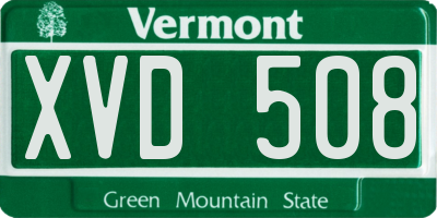 VT license plate XVD508
