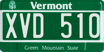 VT license plate XVD510