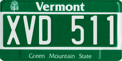 VT license plate XVD511