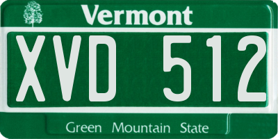VT license plate XVD512