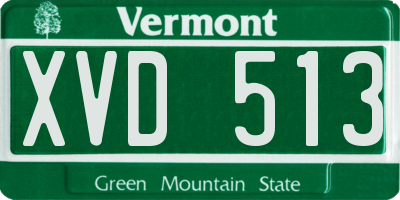 VT license plate XVD513